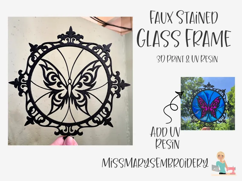 Faux Stained Glass Frame - 3D Print & UV Resin