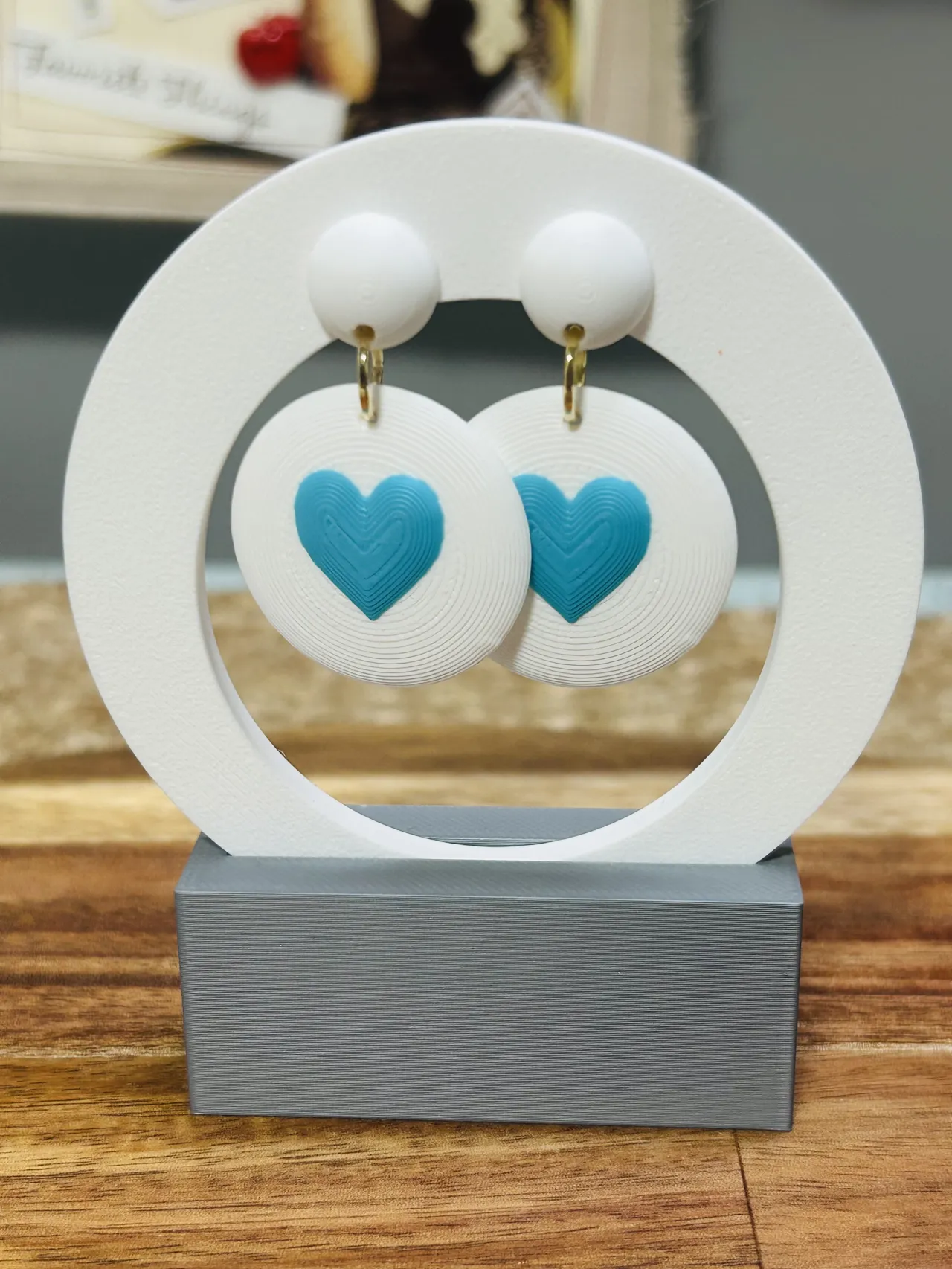 Round Heart Earrings view 2