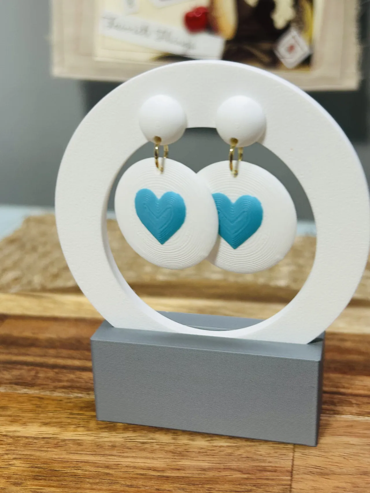 Round Heart Earrings view 3