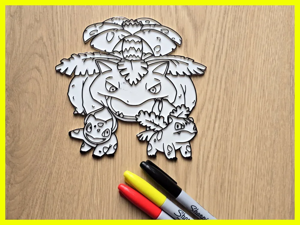 Bulbasaur Pokemon Evolution Set DIY Coloring by Merilno3DMakerWorld ...