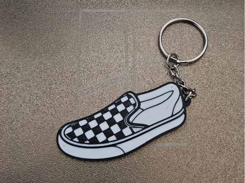 classic checkerboard keychain