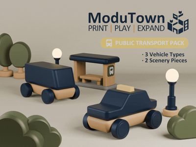 Public Transport Pack | ModuTown: Modular Toy Town