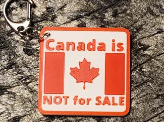 Canada is Not for Sale bag charm or keychain