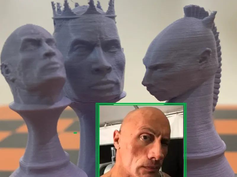 The Rock 3 Piece Chess Set, King, Knight, & Pawn