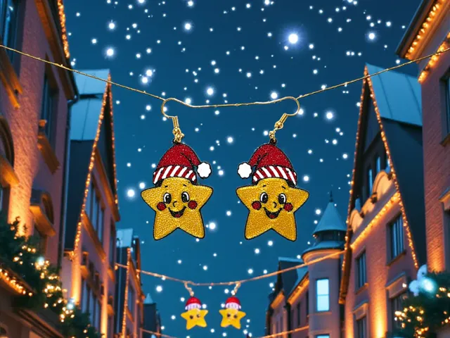 Happy Christmas star earrings