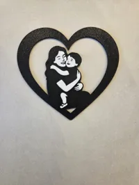 Silhouette cœur mère et enfant — photo 3