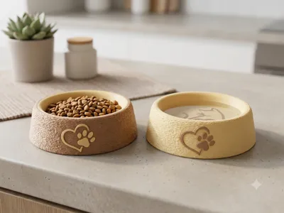 Cat food bowl with a beautiful motif