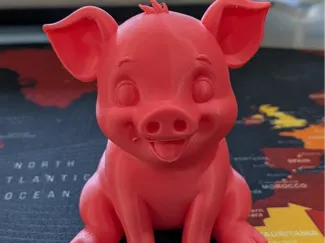 cute pig sitting