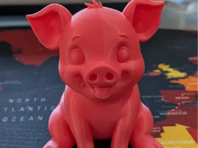 cute pig sitting