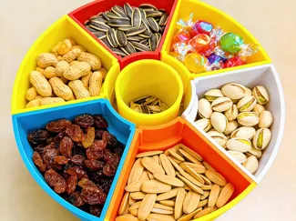 拓竹料盘再利用，多功能旋转堆叠干果盘