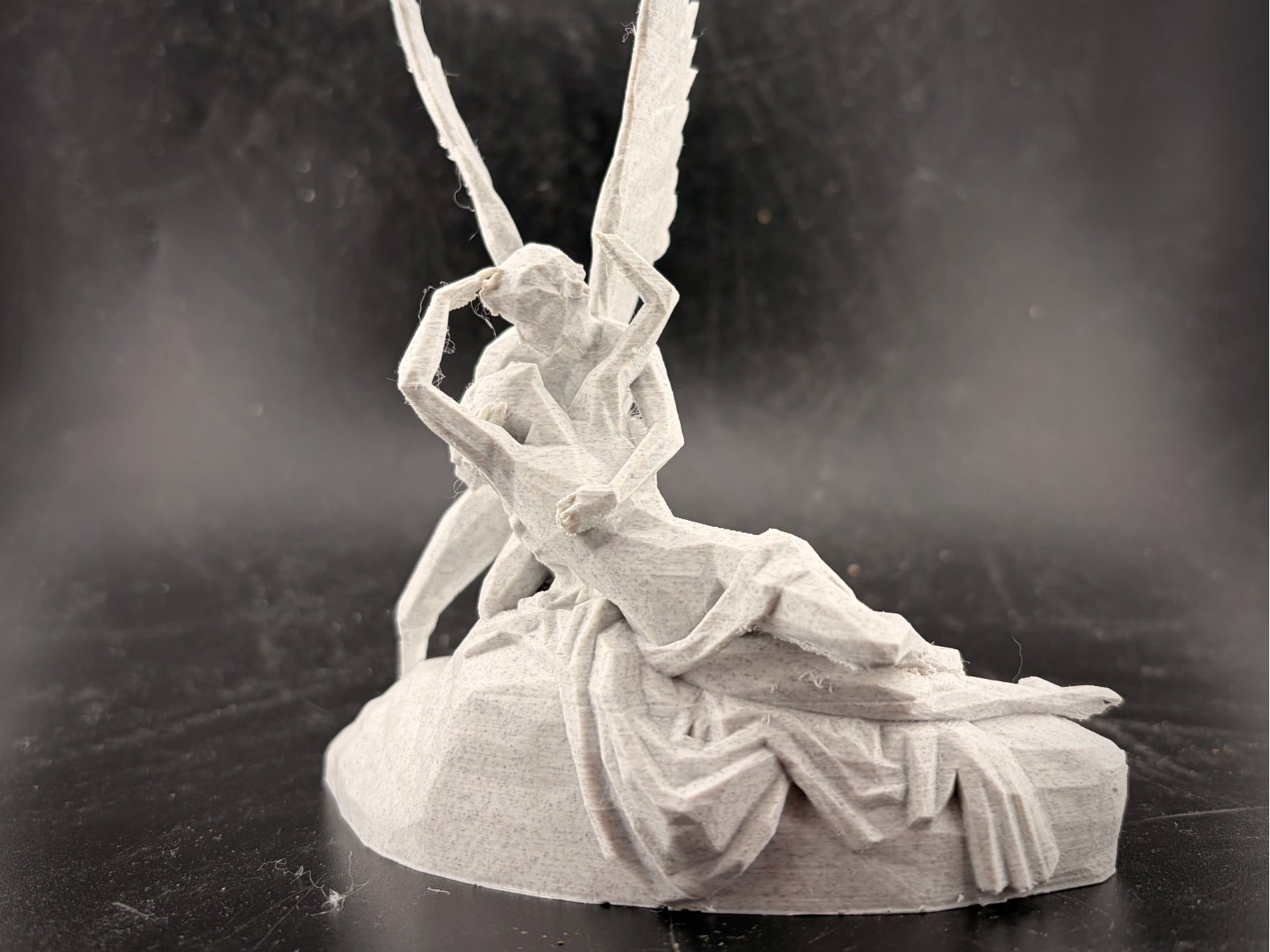 Psyche Revived by Cupid's Kiss - low poly statue