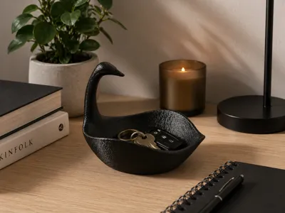 Swan Catch-All Tray – Minimal Desk Organizer