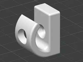 Hook for corded bags with countersunk screw fixing