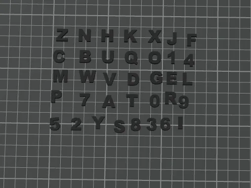 Lettres majuscules et chiffres