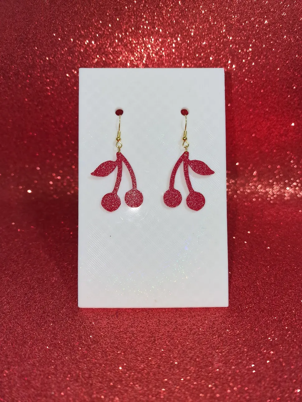 Cherries earrings view 2