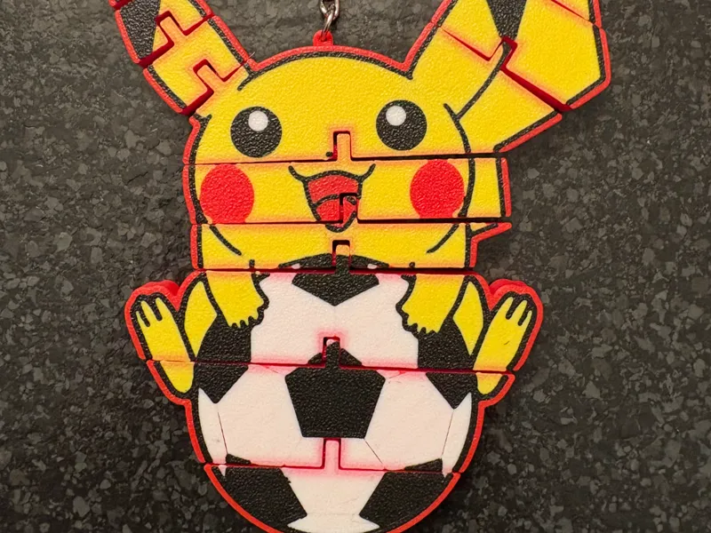 Pikachu with Soccer Ball Flexi Keychain