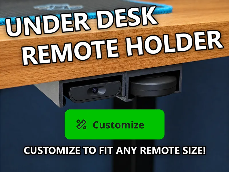 Customizable Under Desk Mounted Remote Holder