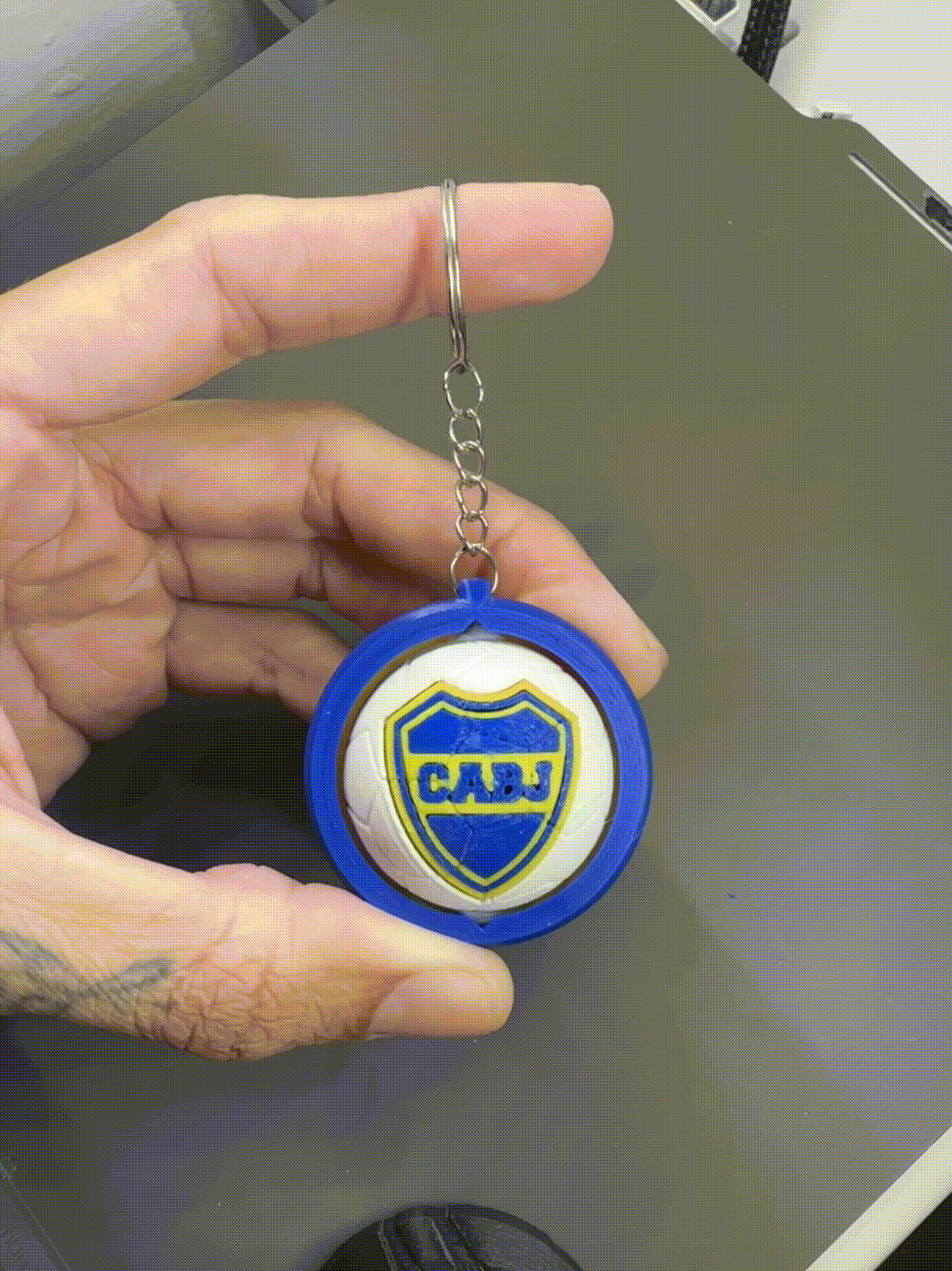 Chaveiro giratório Boca Juniors multicor