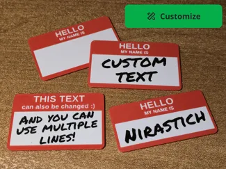 Customizable Parametric Nametag Generator