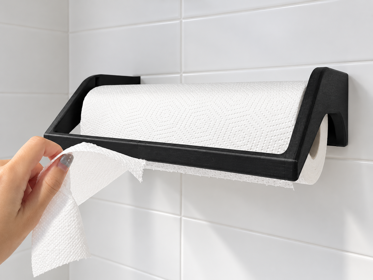 One-Handed Paper Towel Holder – Easy Roll Changes - 1