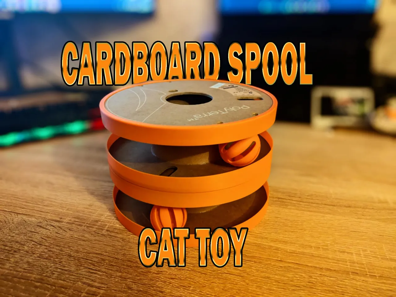Cardboard Spool Cat Toy view 2