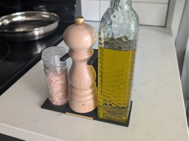 Salt, Pepper and Oil Bottle Kitchen Organizer