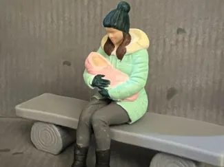Mother and baby sitting