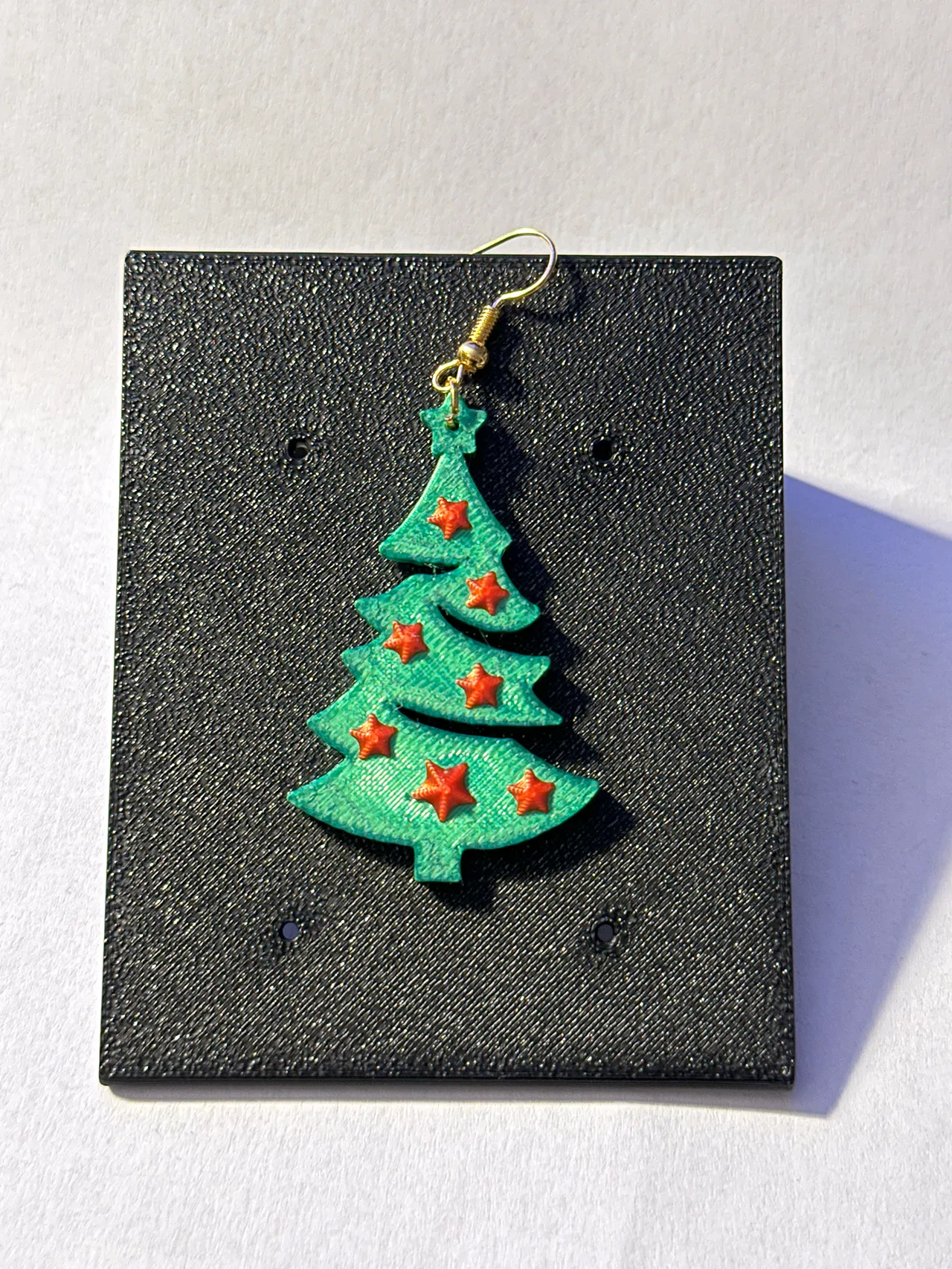 Christmas Tree Earrings with Stars view 2