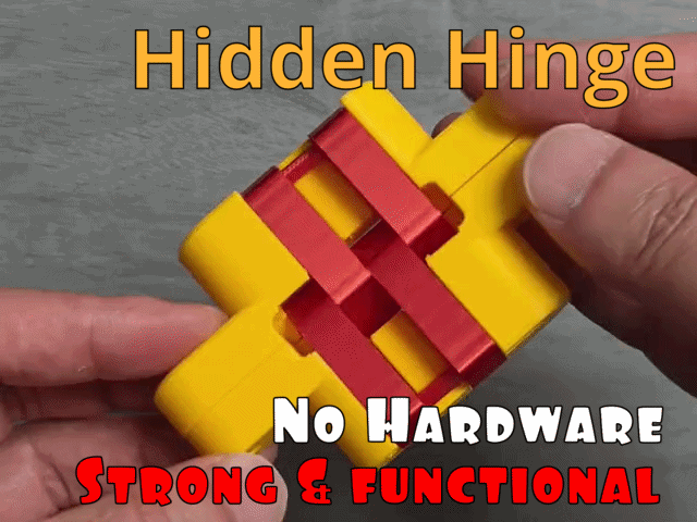 Consealed Hinge (100% 3d printable) - 1