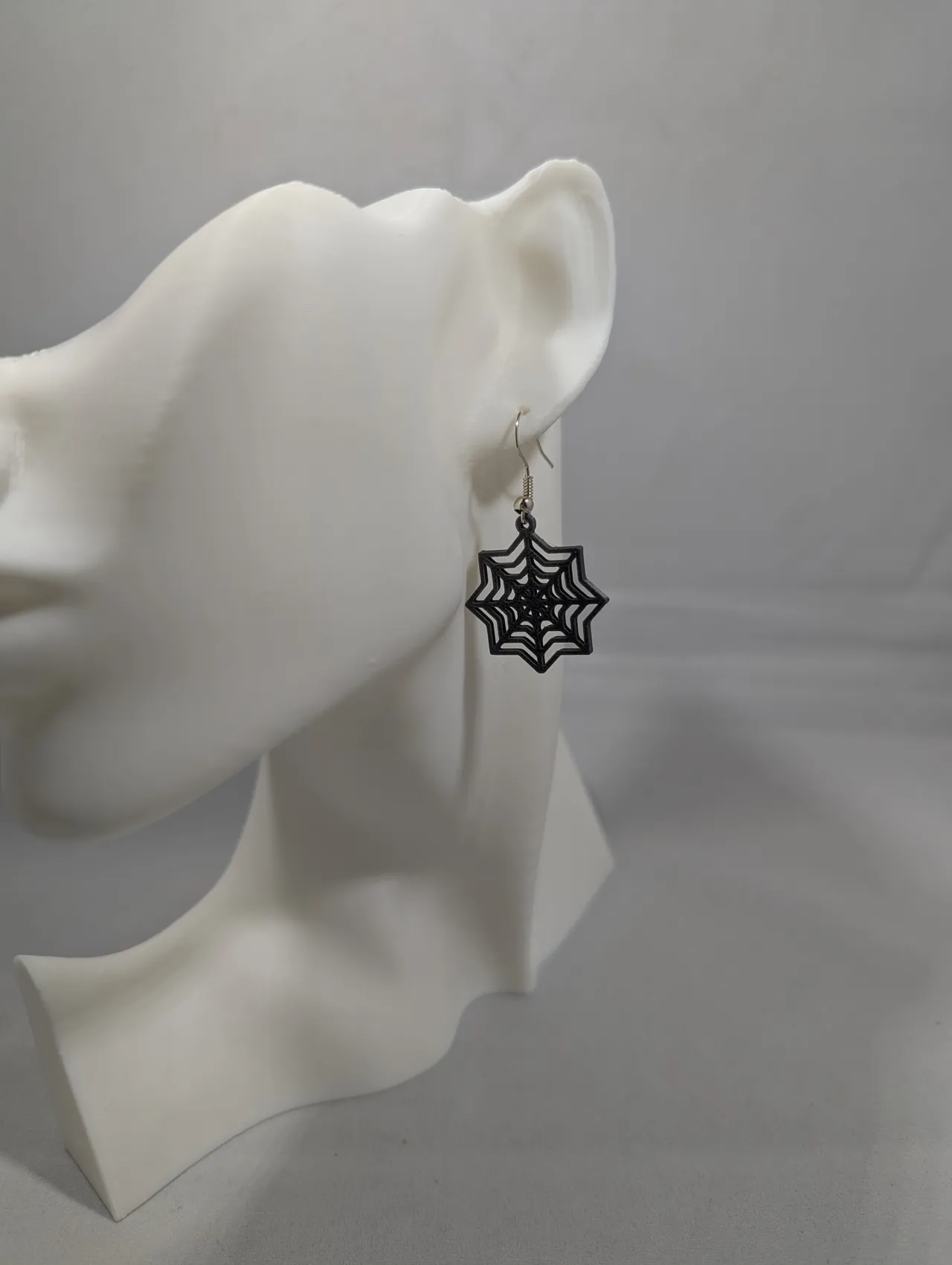 Spider web earrings view 3