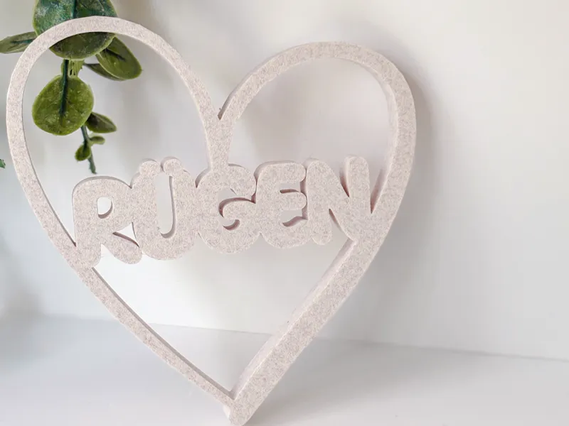 Herz mit Ruegenschriftzug