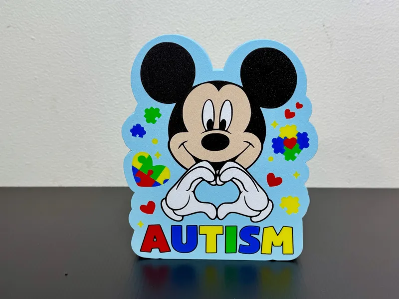 Mickey Autism Awareness Wall or Desk Sign