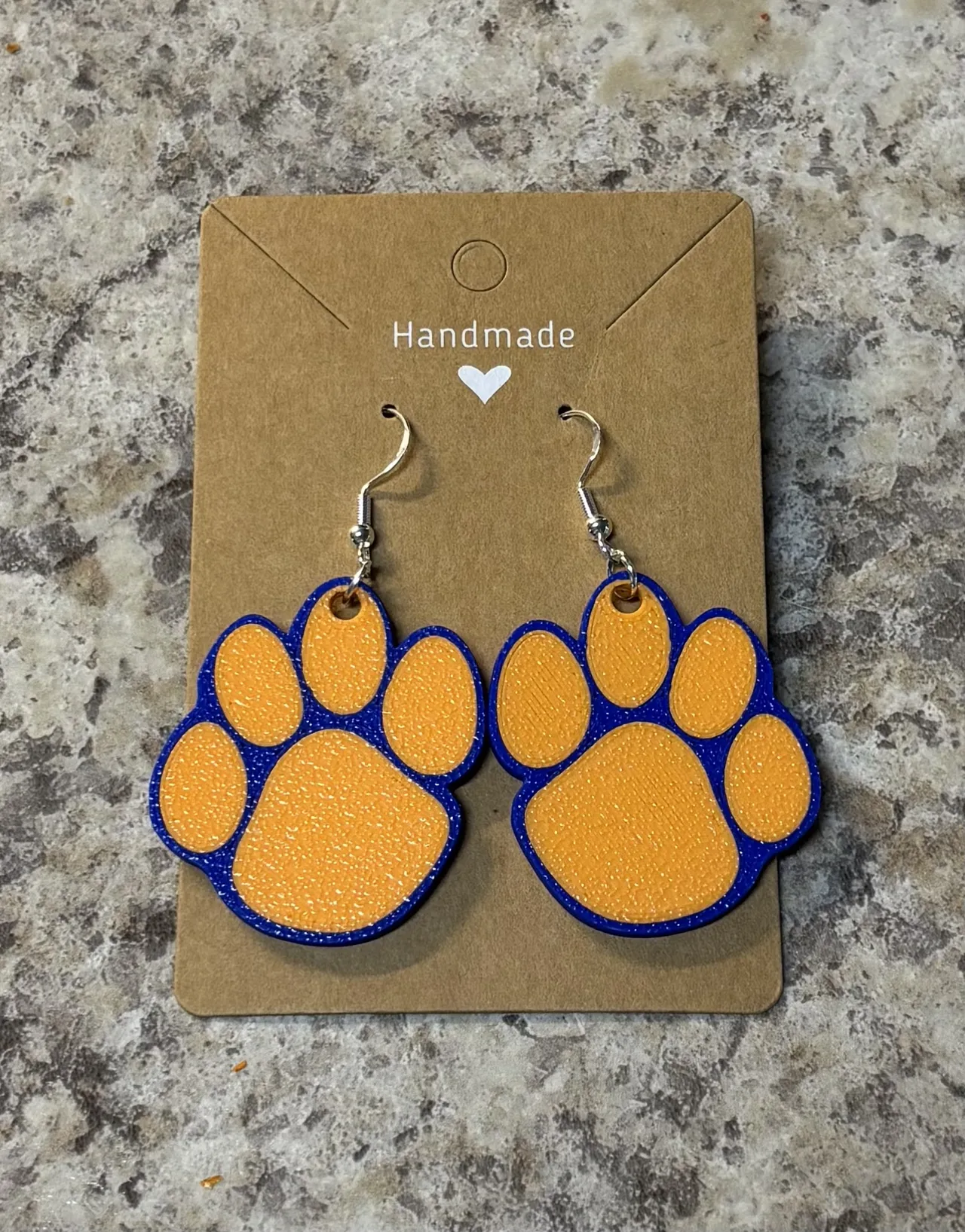 Paw print earring set view 2