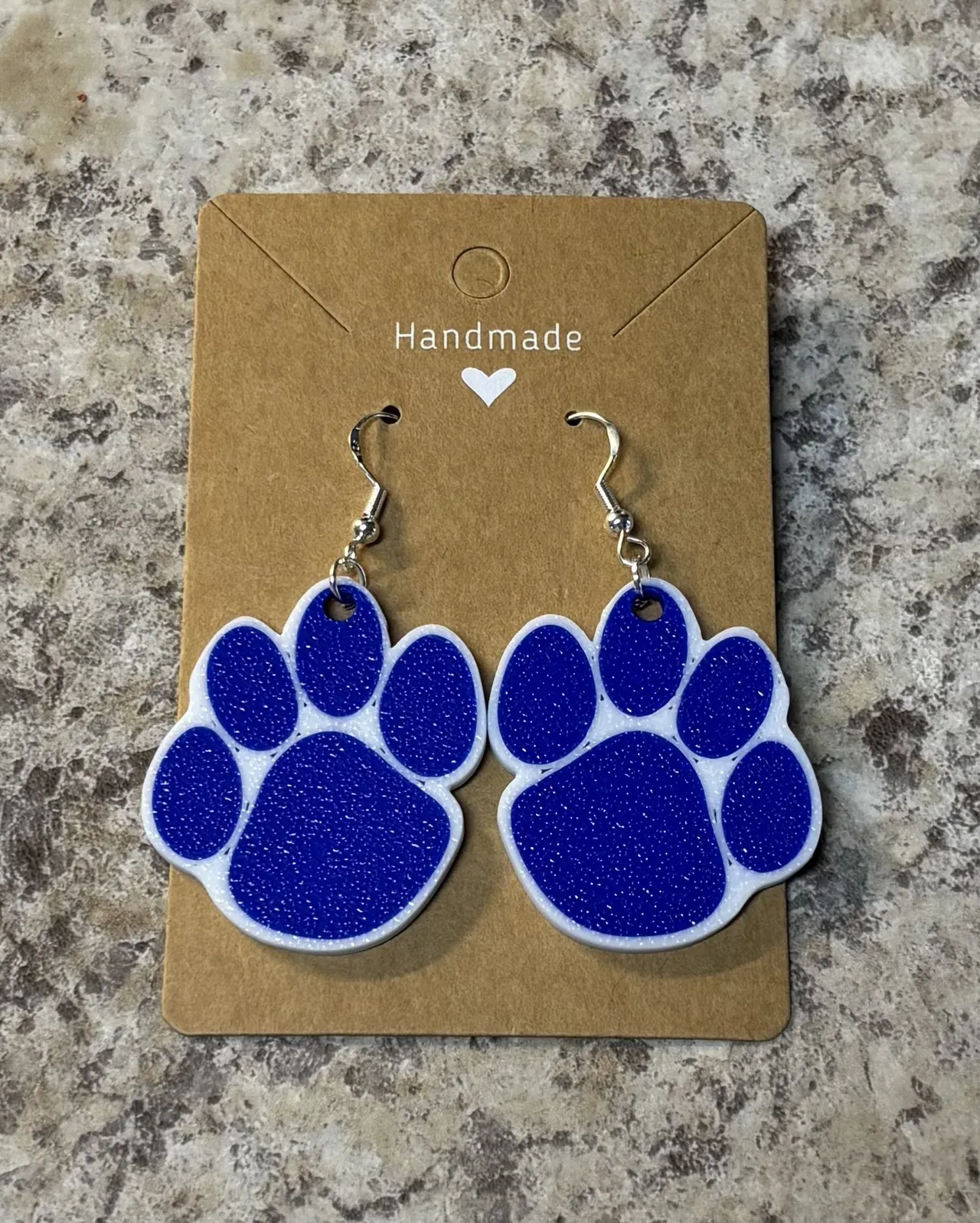 Paw print earring set view 3