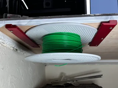 Simple under desk/shelf spool holder