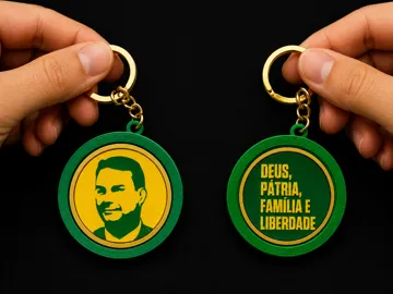Llavero: Chaveiro Flávio Bolsonaro 22 – Deus Patria Familia — vista de referencia 3