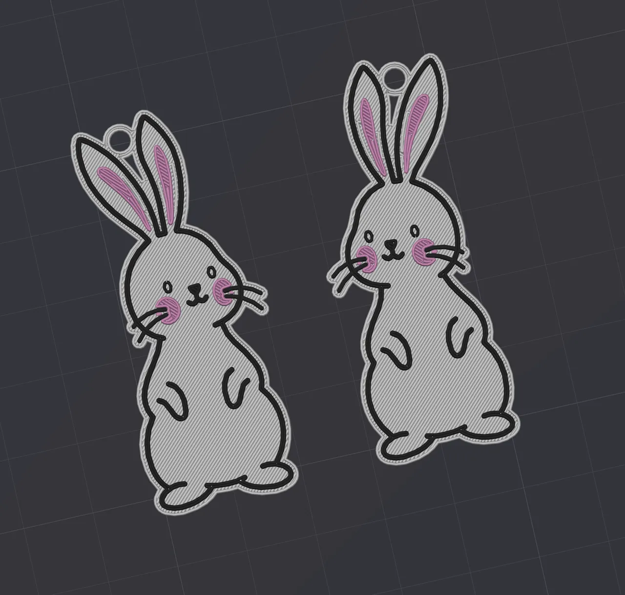Bunny Rabbit Earrings, Quick Printing view 2