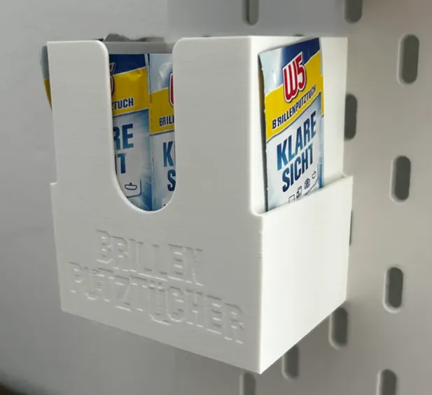 Glasses cleaning cloth mount for IKEA Skadis