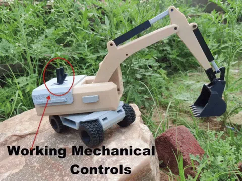 Letrero o emblema decorativo: Working Mechanical Excavator — referencia de MakerWorld