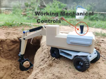 Letrero o emblema decorativo: Working Mechanical Excavator — vista de referencia 3