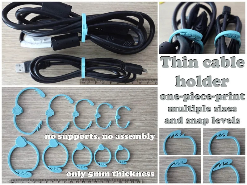 Thin Cable Holder (Clip)