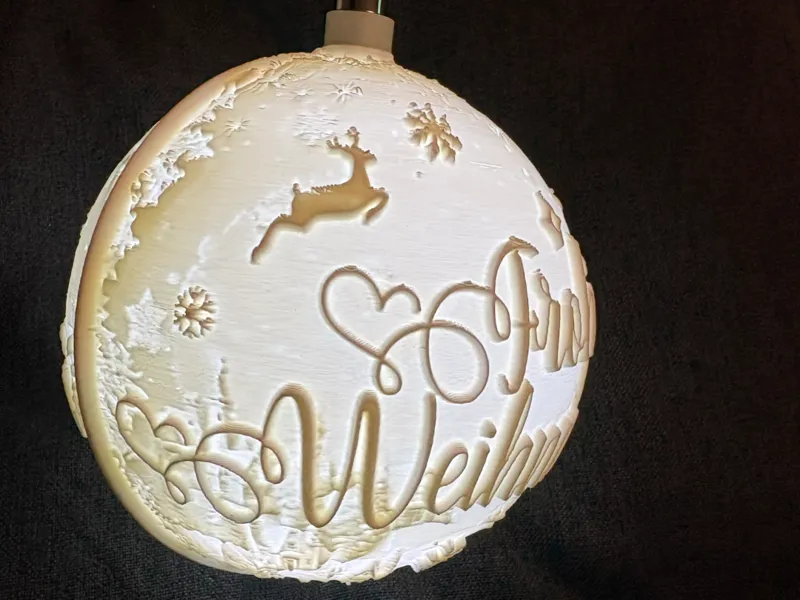 Weihnachtskugel 100mm Lichtkugel Litho 