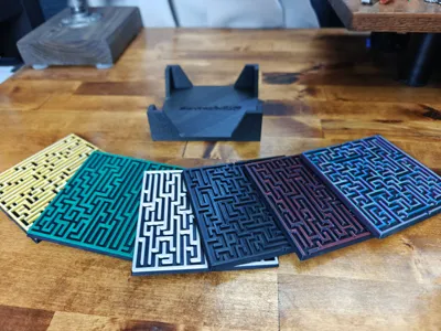 Maze Coaster Set with Storage Holder
