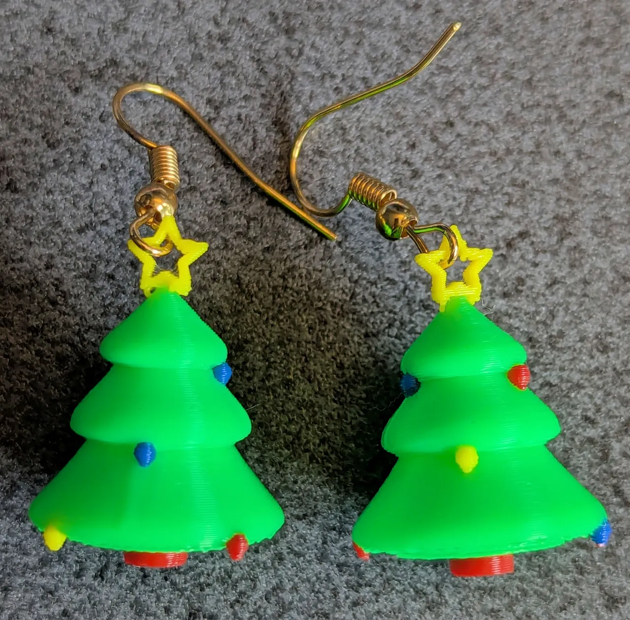 3D Christmas Tree Earrings view 2