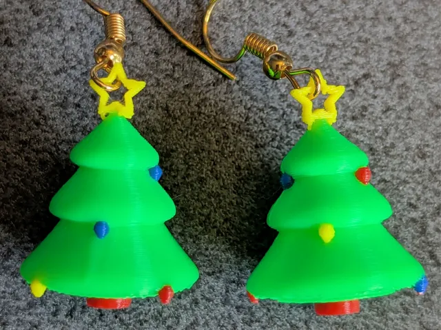 3D Christmas Tree Earrings