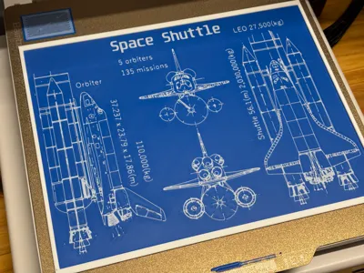 Space Shuttle - Blueprint - Technical Drawing Remixed by PaperPlaneLab ...