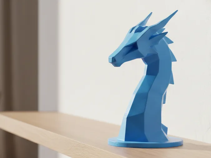 Modern Dragon Head Figure - Minimalist Sculpture