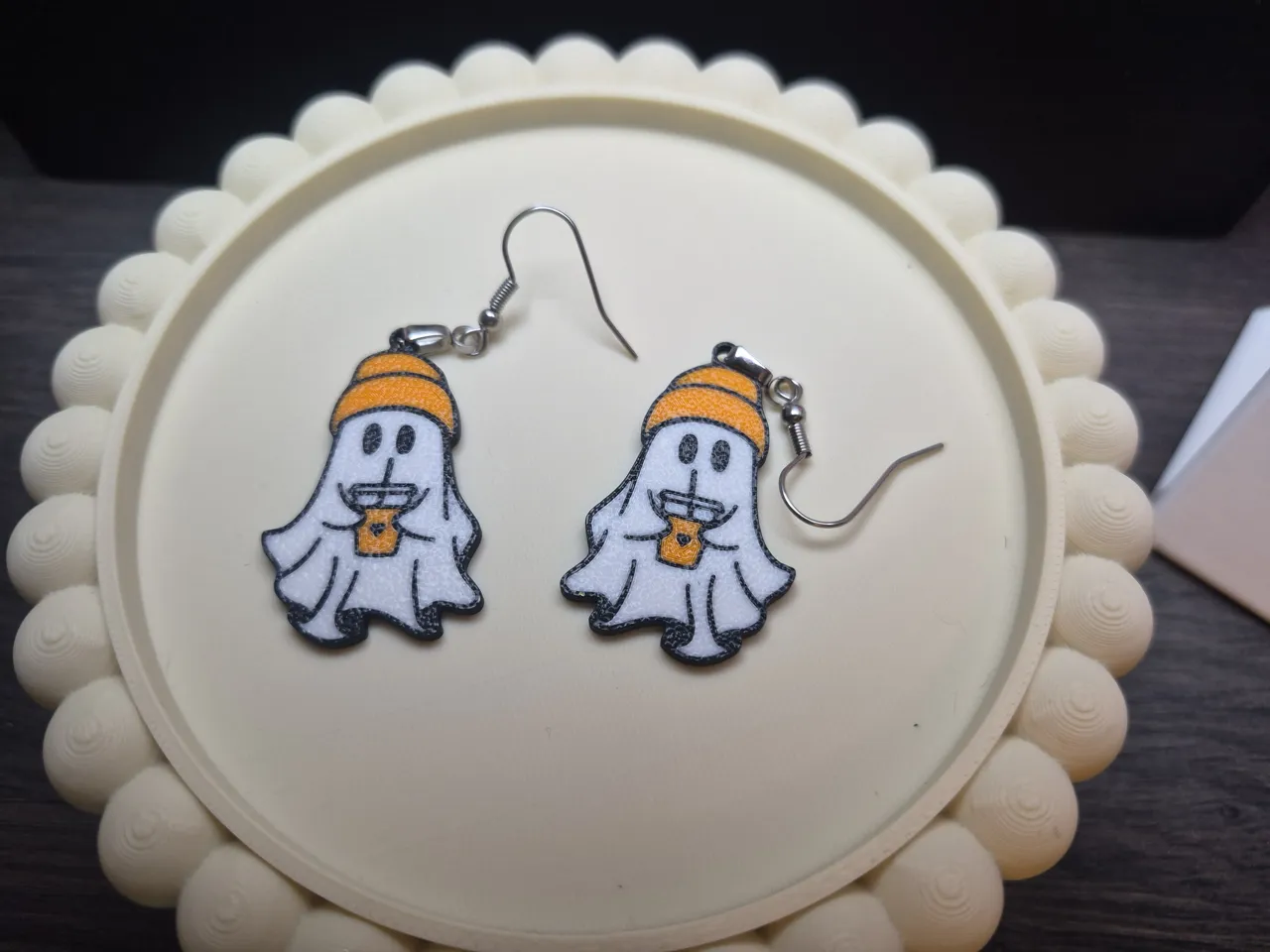 Coffee Ghost Earrings view 3