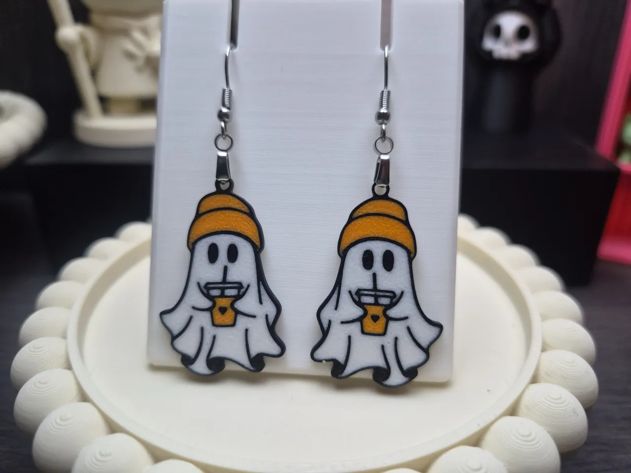 Coffee Ghost Earrings view 2