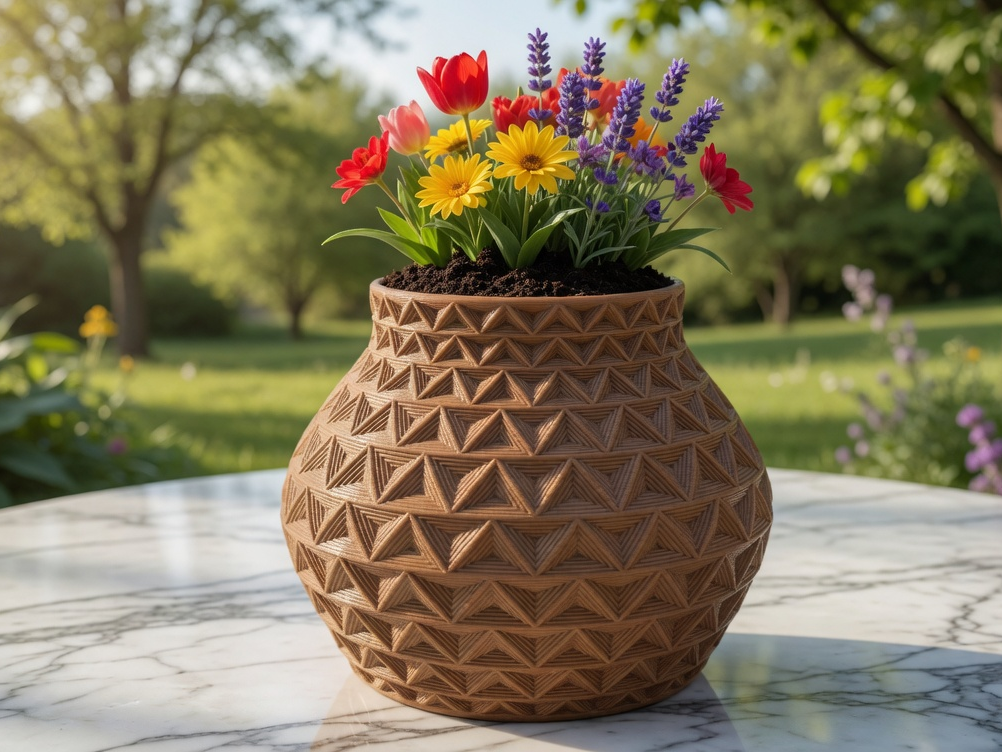 Triangular Geometric Flower Pot